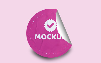 Modèle PSD de maquette d&amp;#39;autocollant rond VOL-28