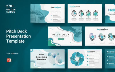 Pitch Deck Business Presentation Mall i ara blågrön