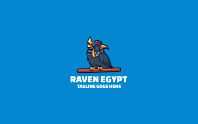 Raven Egypt Mascot Cartoon Logo