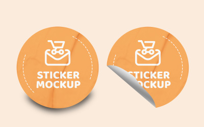 Round Sticker Mockup PSD Template VOL- 12