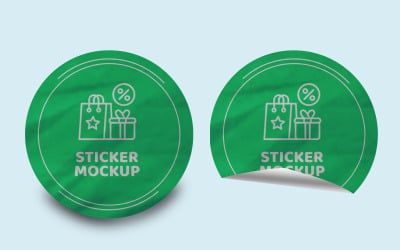 Round Sticker Mockup PSD Template VOL- 13