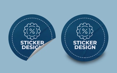 Round Sticker Mockup PSD Template VOL- 15