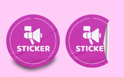 Round Sticker Mockup PSD Template VOL-16