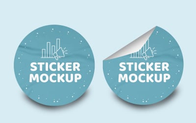 Round Sticker Mockup PSD Template VOL-17