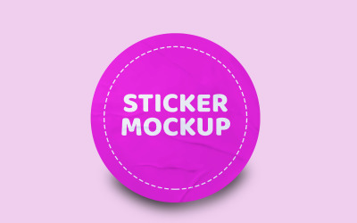 Round Sticker Mockup PSD Template VOL- 18
