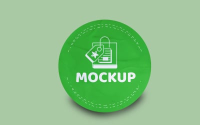 Round Sticker Mockup PSD Template VOL- 20