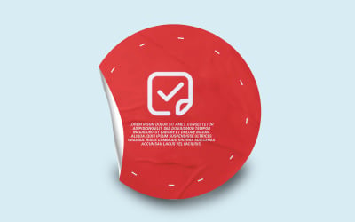 Round Sticker Mockup PSD Template VOL- 21