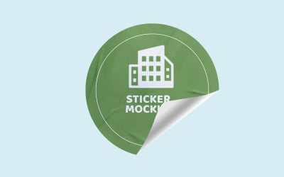 Round Sticker Mockup PSD Template VOL- 23
