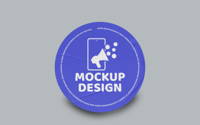 Round Sticker Mockup PSD Template VOL- 24