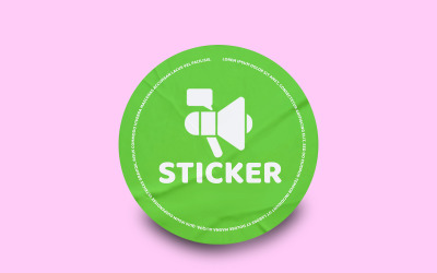 Round Sticker Mockup PSD Template VOL-26
