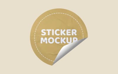 Round Sticker Mockup PSD Template VOL-27