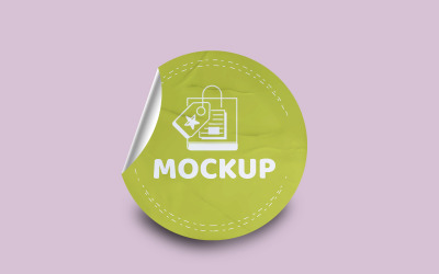 Round Sticker Mockup PSD Template VOL-29