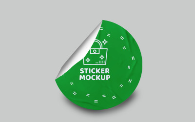 Round Sticker Mockup PSD Template VOL- 31
