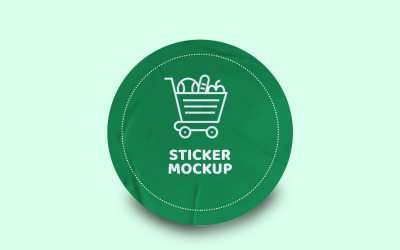 Round Sticker Mockup PSD Template VOL- 33