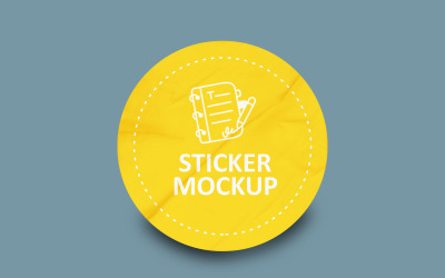 Round Sticker Mockup PSD Template VOL-34