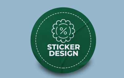 Round Sticker Mockup PSD Template VOL- 35
