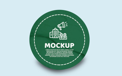Round Sticker Mockup PSD Template VOL- 36
