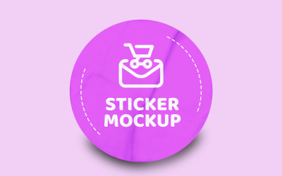Round Sticker Mockup PSD Template VOL-38