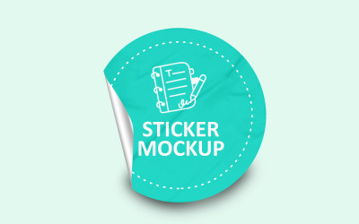 Round Sticker Mockup PSD Template VOL- 39