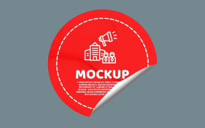 Round Sticker Mockup PSD Template VOL- 40
