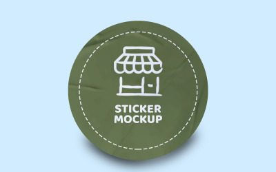Round Sticker Mockup PSD Template VOL- 41