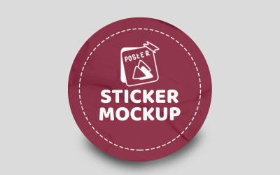 Round Sticker Mockup PSD Template VOL- 42