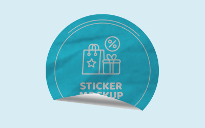 Round Sticker Mockup PSD Template VOL- 43