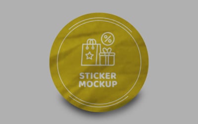 Round Sticker Mockup PSD Template VOL- 44