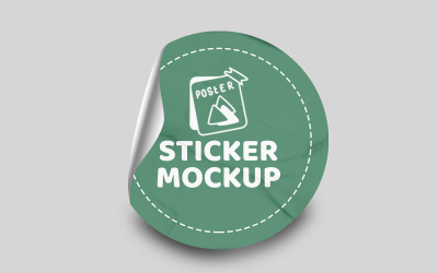 Round Sticker Mockup PSD Template VOl-45