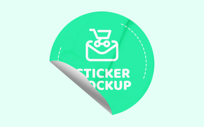 Round Sticker Mockup PSD Template VOL- 46