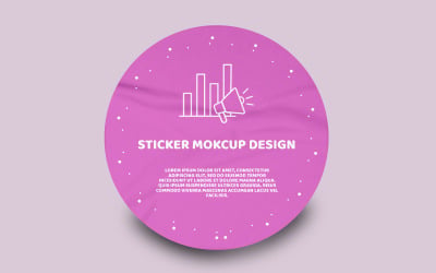Round Sticker Mockup PSD Template VOL- 50