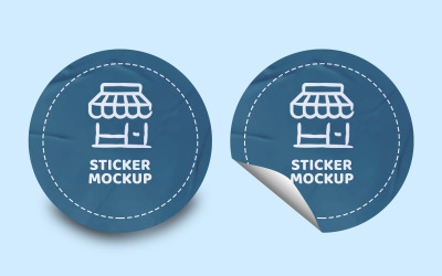 Round Sticker Mockup PSD Template VOL- 8