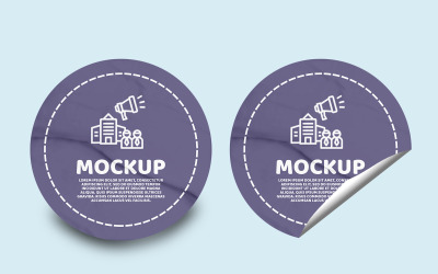 Round Sticker Mockup PSD Template VOL- 9