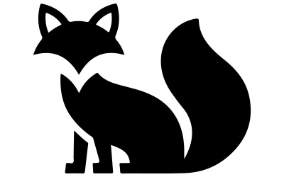 A logo of a black fox silhouette