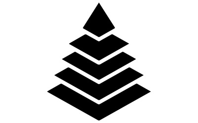 Een abstract logo van een toren