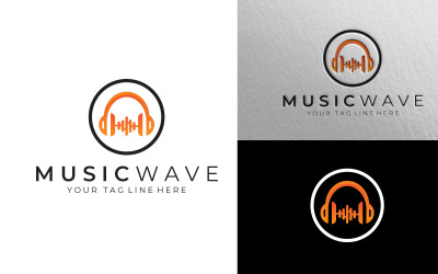 Music Wave Logo Design Template