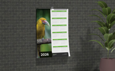 Einseitiges Corporate-Kalender-Design für Büroschreibtisch oder Wand-Vektor-Vorlage