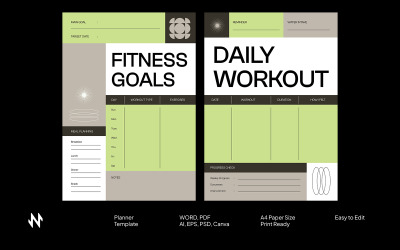 Fitness Workout Daily Weekly Planner