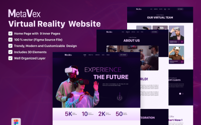 Metavex – Figma-Vorlage für Virtual-Reality-Websites