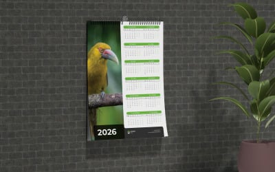 Plantilla vectorial de diseño de calendario corporativo de una página para escritorio de oficina o pared
