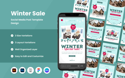 Winter Sale Social Media Post Template V1