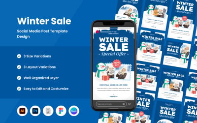 Winter Sale Social Media Post Template V2