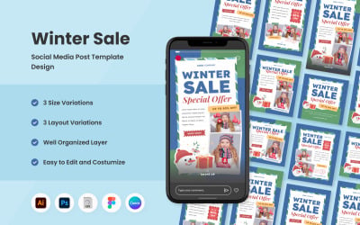 Winter Sale Social Media Post Template V3