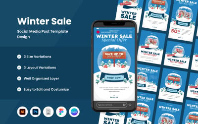 Winter Sale Social Media Post Template V4