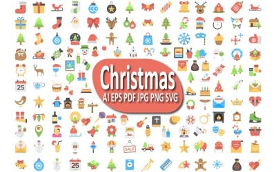 Festive Christmas Icon Set for Seasonal Projects