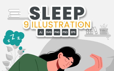 Illustration för 9 ung person som sover fridfullt