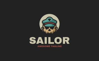 Logo mascotte dei cartoni animati del marinaio
