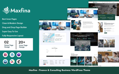 Maxfina – Pénzügyi és tanácsadási üzleti WordPress téma