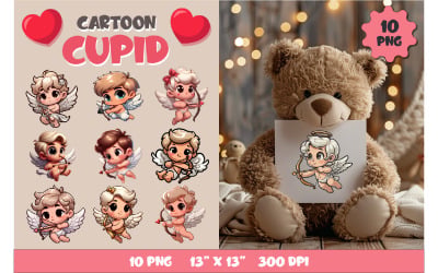 Bundle Cartoon Cupid. Clipart, PNG.