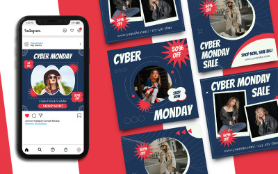 Cyber Monday Sale Instagram-berichtsjabloon